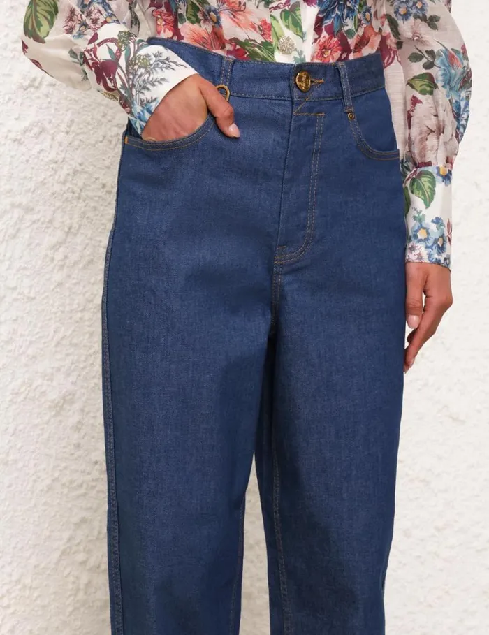 Zimmermann Shorts and Pants Matchmaker Barrel Jean Railway Blue 8211 Women