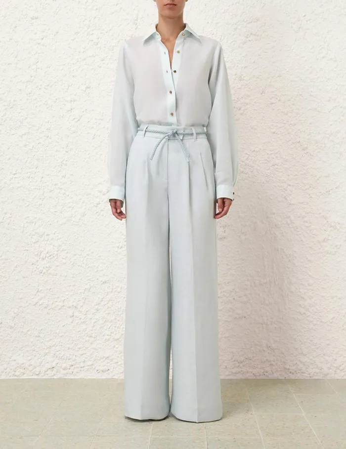 Zimmermann Shorts and Pants Natura Linen Wide Leg Pant Mint 8211 Women