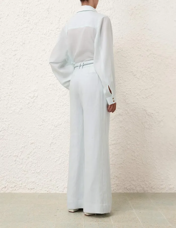 Zimmermann Shorts and Pants Natura Linen Wide Leg Pant Mint 8211 Women
