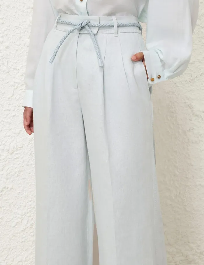Zimmermann Shorts and Pants Natura Linen Wide Leg Pant Mint 8211 Women