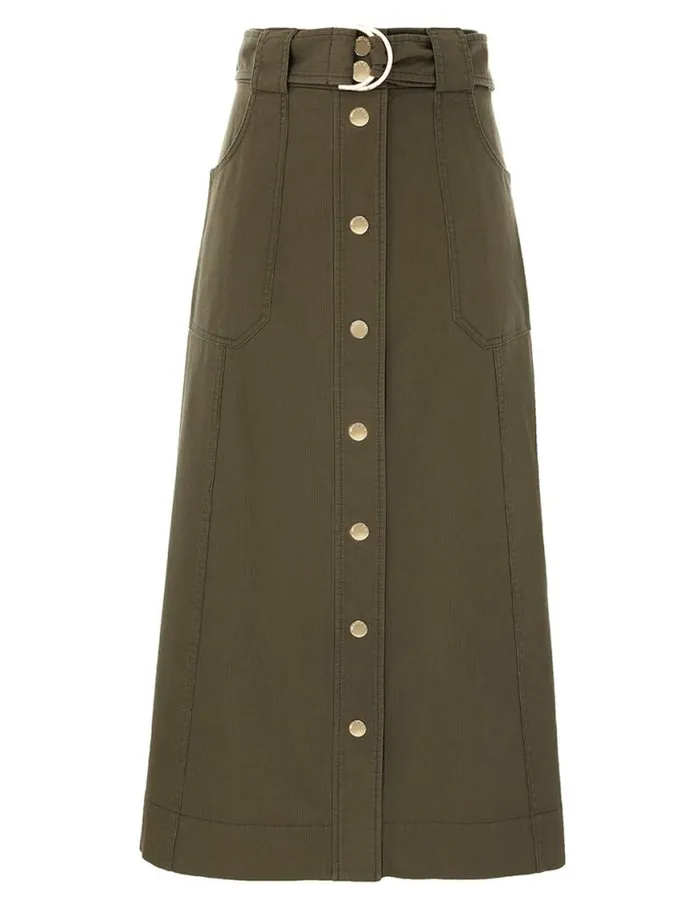 Zimmermann Skirts Denim Wrap Skirt Olive 8211 Women