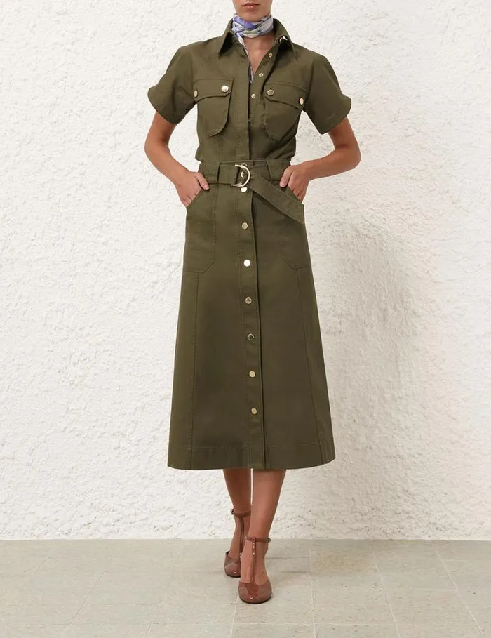 Zimmermann Skirts Denim Wrap Skirt Olive 8211 Women