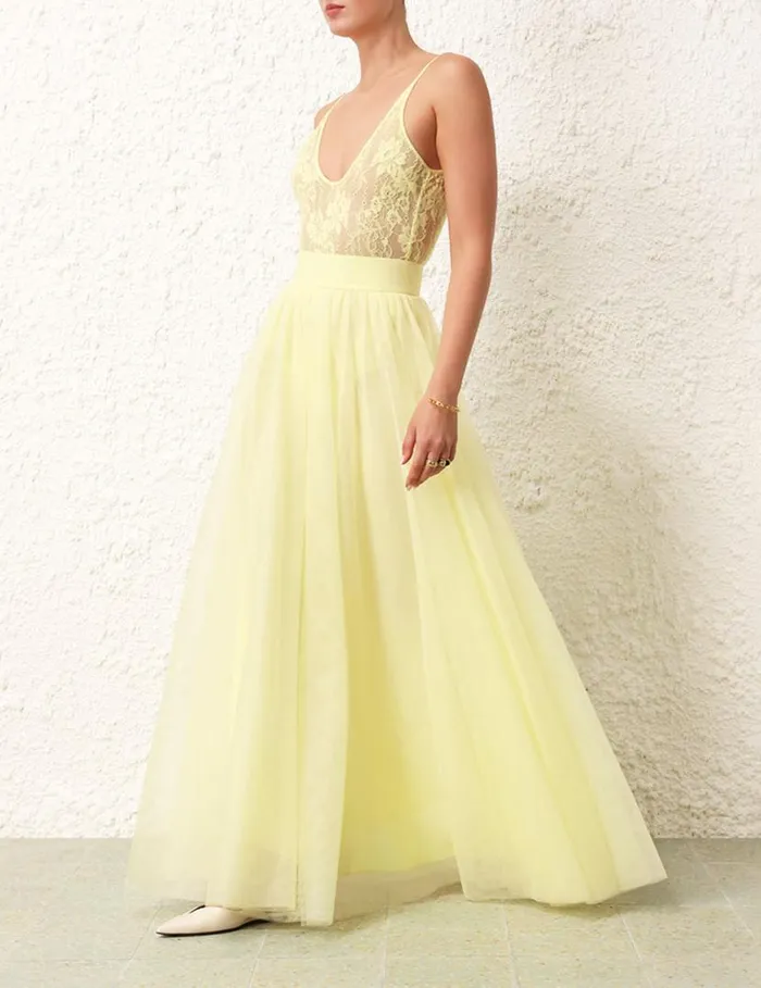 Zimmermann Skirts Tulle Skirt Lemon 8211 Women