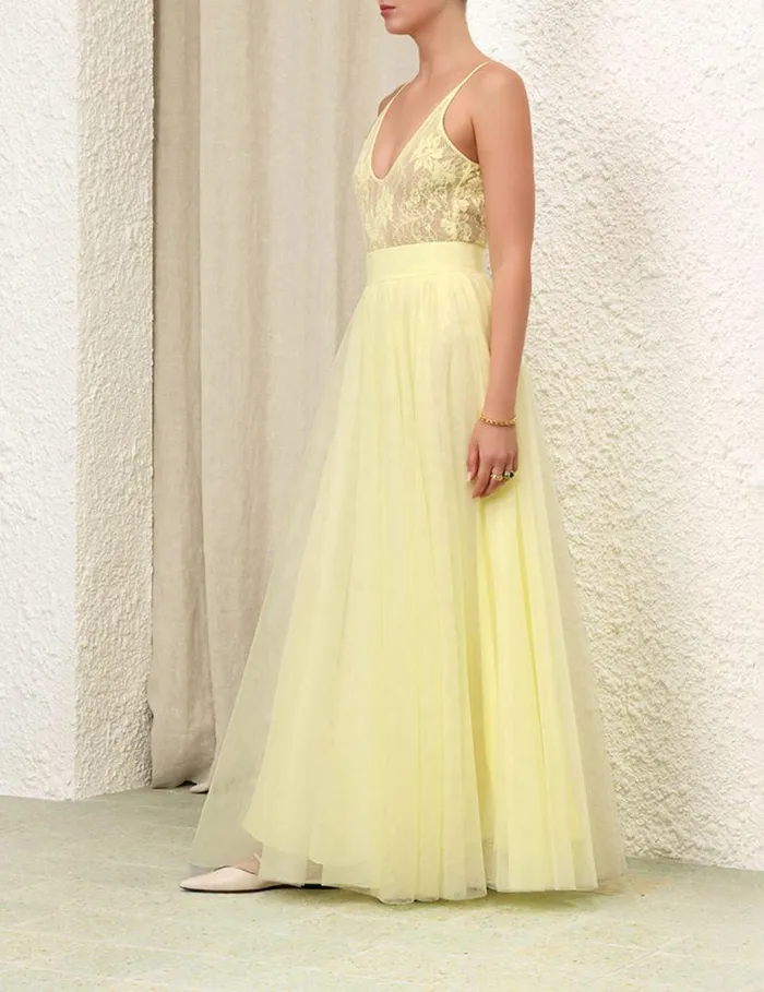 Zimmermann Skirts Tulle Skirt Lemon 8211 Women