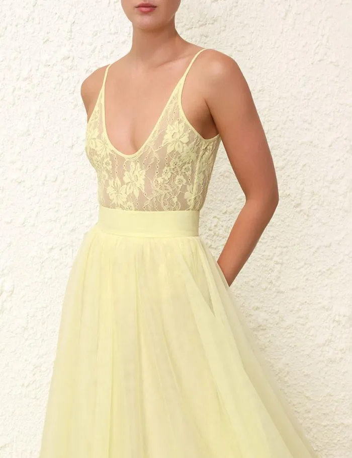 Zimmermann Skirts Tulle Skirt Lemon 8211 Women
