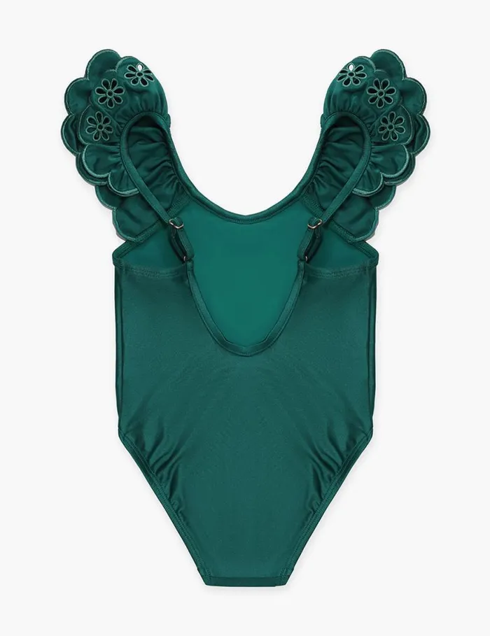 Zimmermann Swimwear Ottie Embroidery 1PC Green 8211 Kids