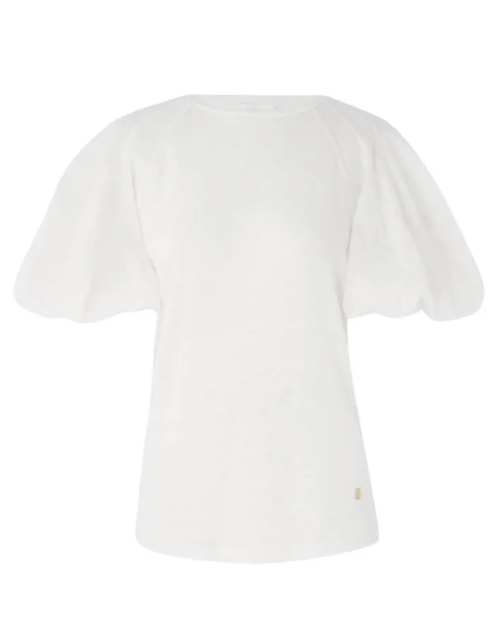 Zimmermann Tops Lantern Sleeve Tee Ivory 8211 Women