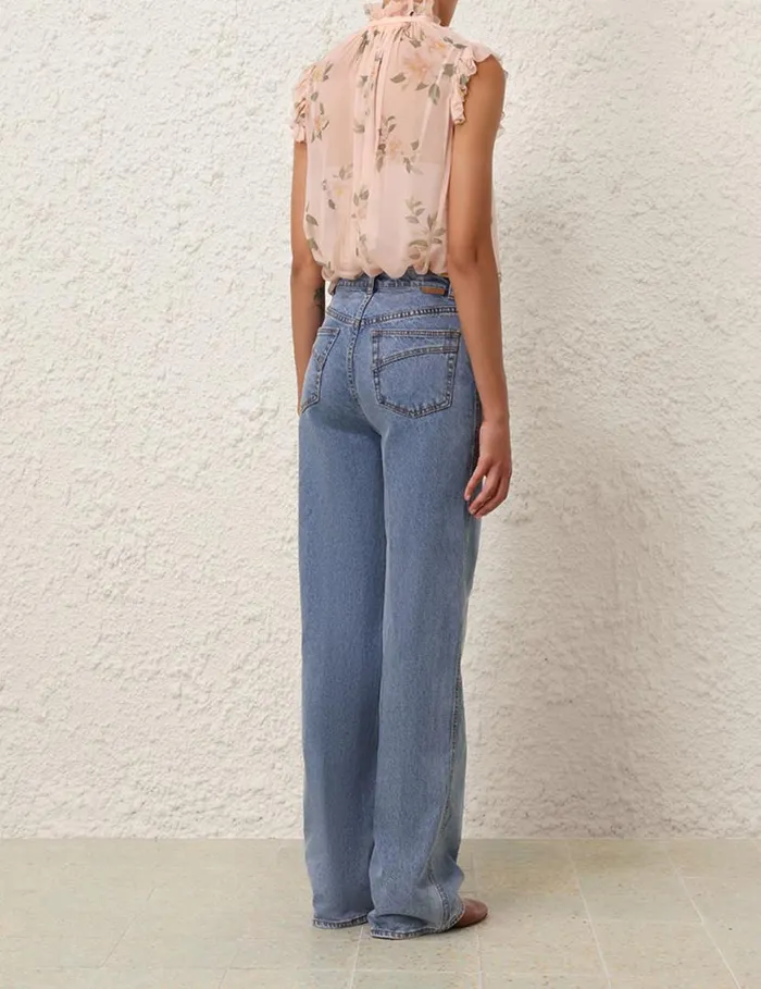 Zimmermann Tops Natura Frilled Tank Coral Camellia 8211 Women