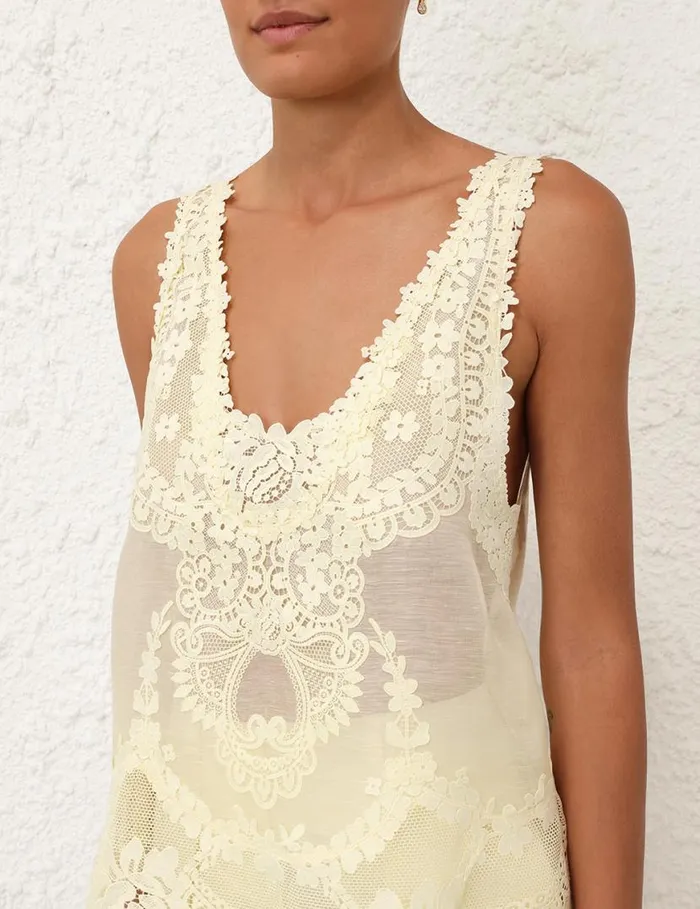 Zimmermann Tops Natura Lace Patch Tank Lemon 8211 Women