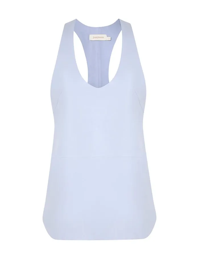 Zimmermann Tops Natura Leather Tank Lilac Blue 8211 Women
