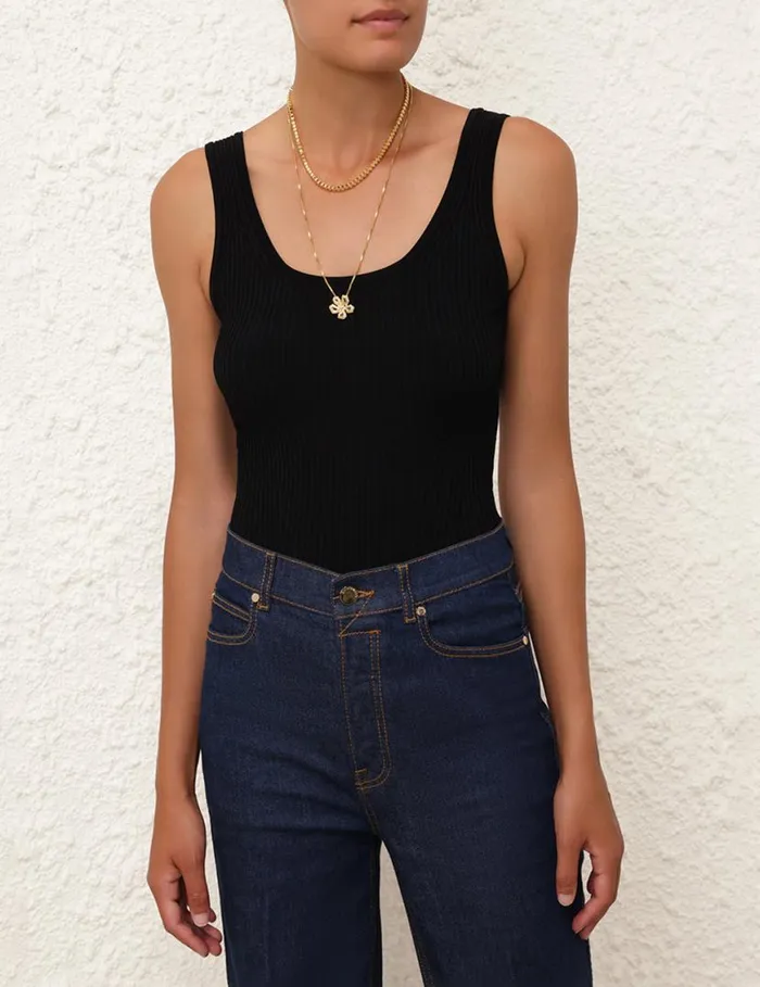 Zimmermann Tops Scoop Neck Tank Black 8211 Women