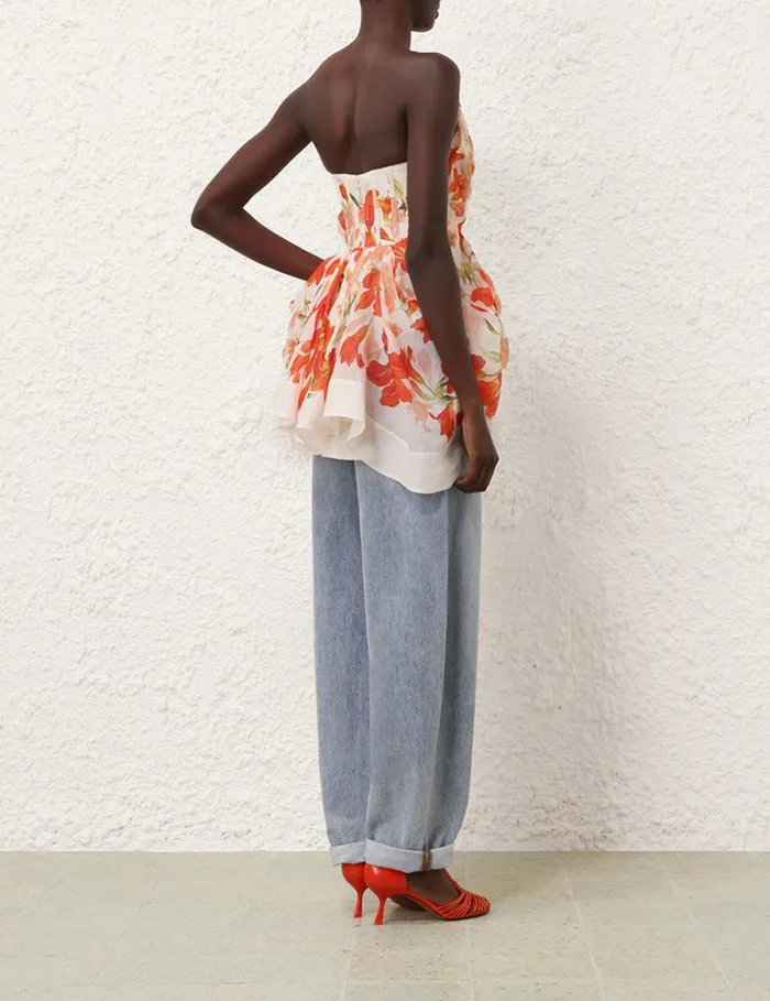 Zimmermann Tops Tranquillity Draped Bodice Red Lily 8211 Women