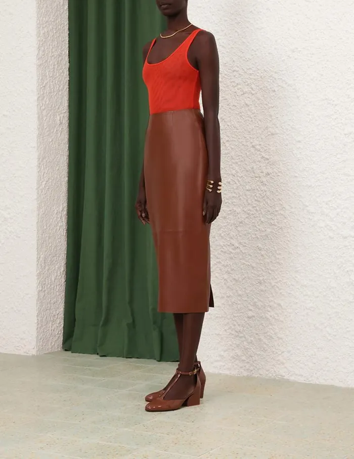 Zimmermann Tops Tranquillity Scoop Bodysuit Tomato 8211 Women