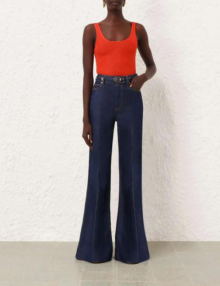 Zimmermann Tops Tranquillity Scoop Bodysuit Tomato 8211 Women