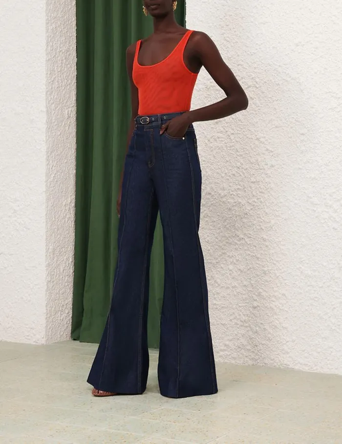 Zimmermann Tops Tranquillity Scoop Bodysuit Tomato 8211 Women